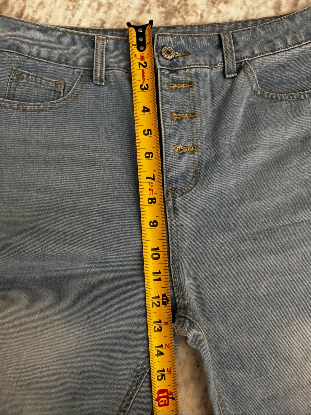 Light Wash High Rise Button-Fly Jeans - Picture 6 of 7